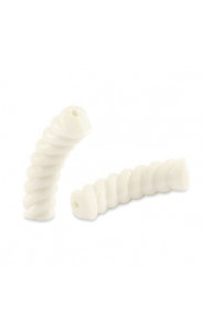 Acrylic Tube Twisted bead 33x8mm Off white